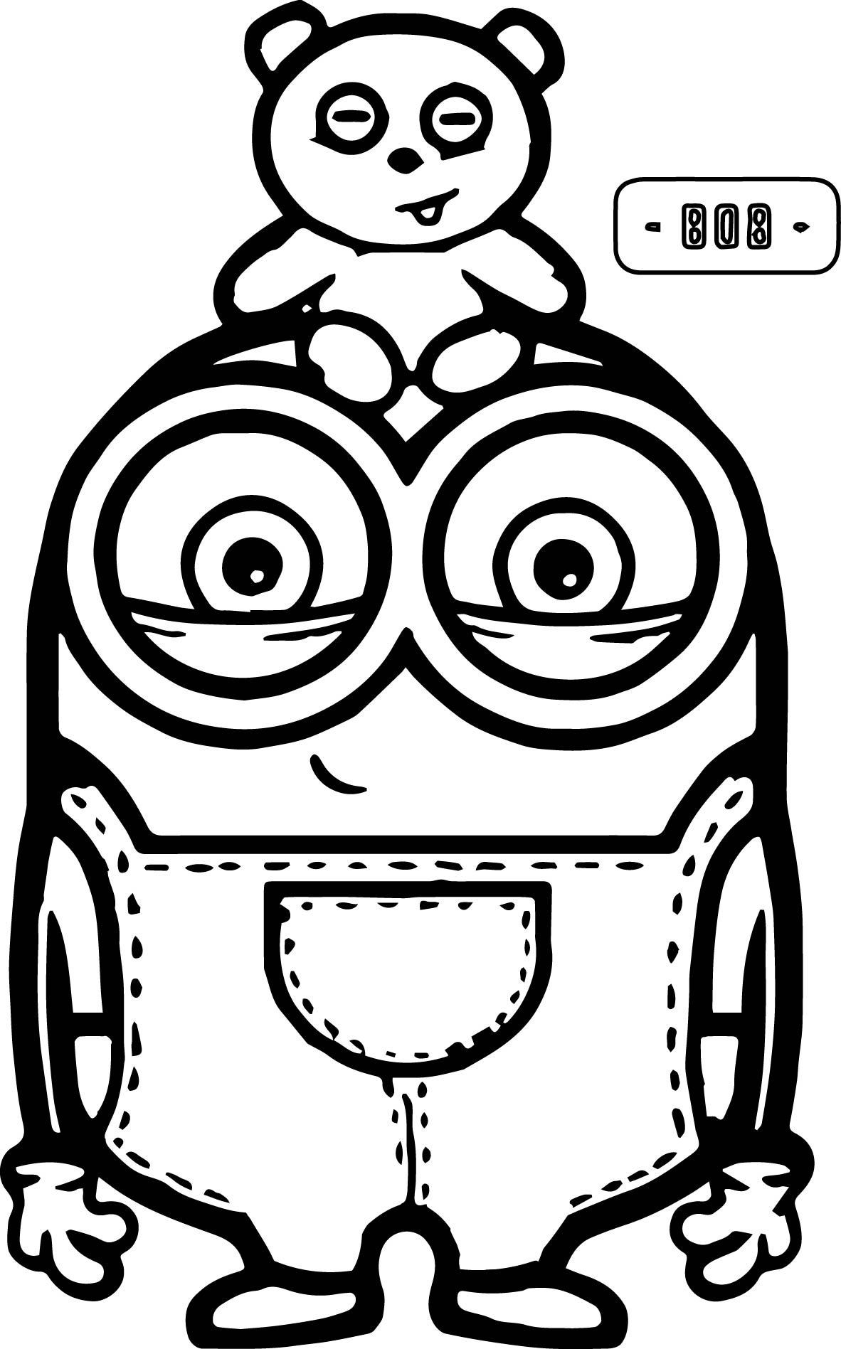 Printable Minions Coloring Pages
 Cute Bob And Bear Minions Coloring Page