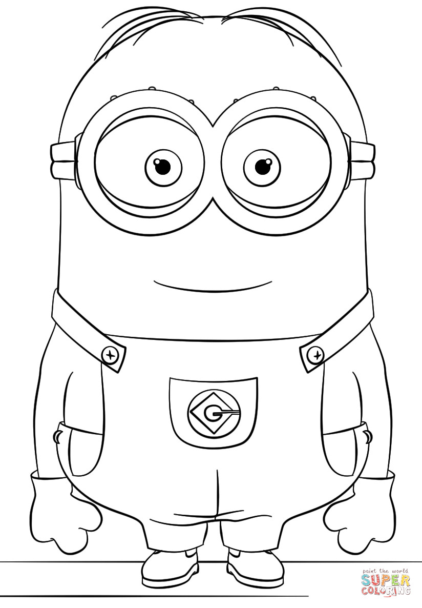 Printable Minions Coloring Pages
 Minion Dave coloring page