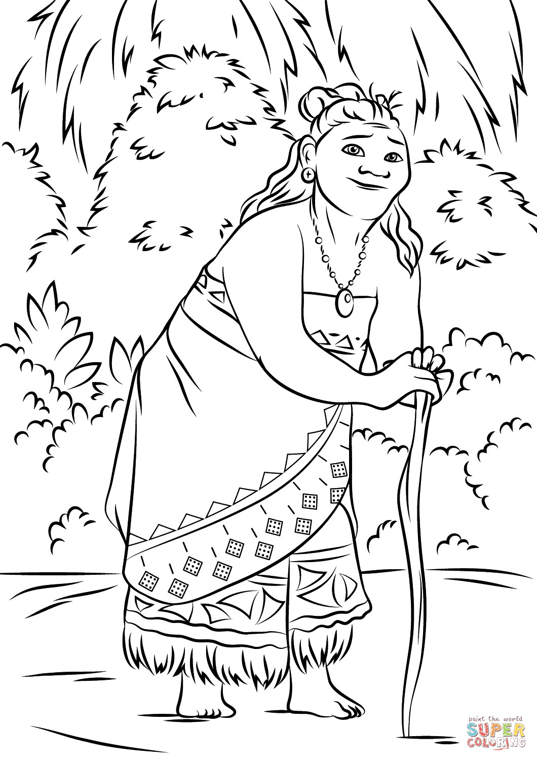 Printable Moana Coloring Pages
 Gramma Tala from Moana coloring page