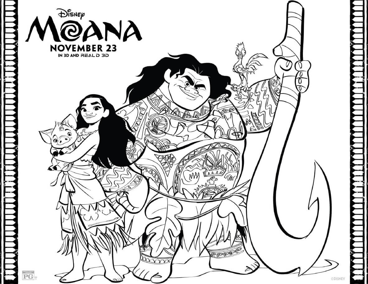 Printable Moana Coloring Pages
 Moana Coloring Pages Free Printables From Disney