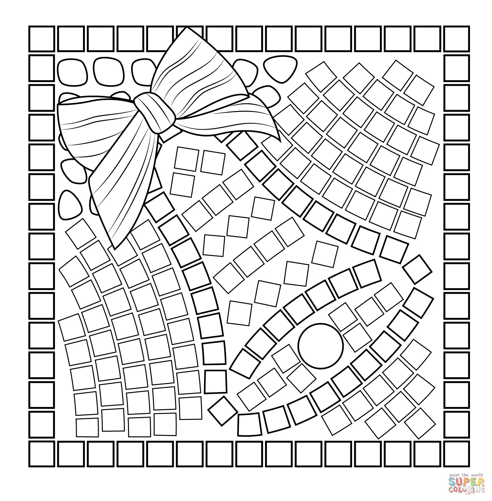 Printable Mosaic Coloring Pages
 Mosaic Coloring Pages For Kids Coloring Home