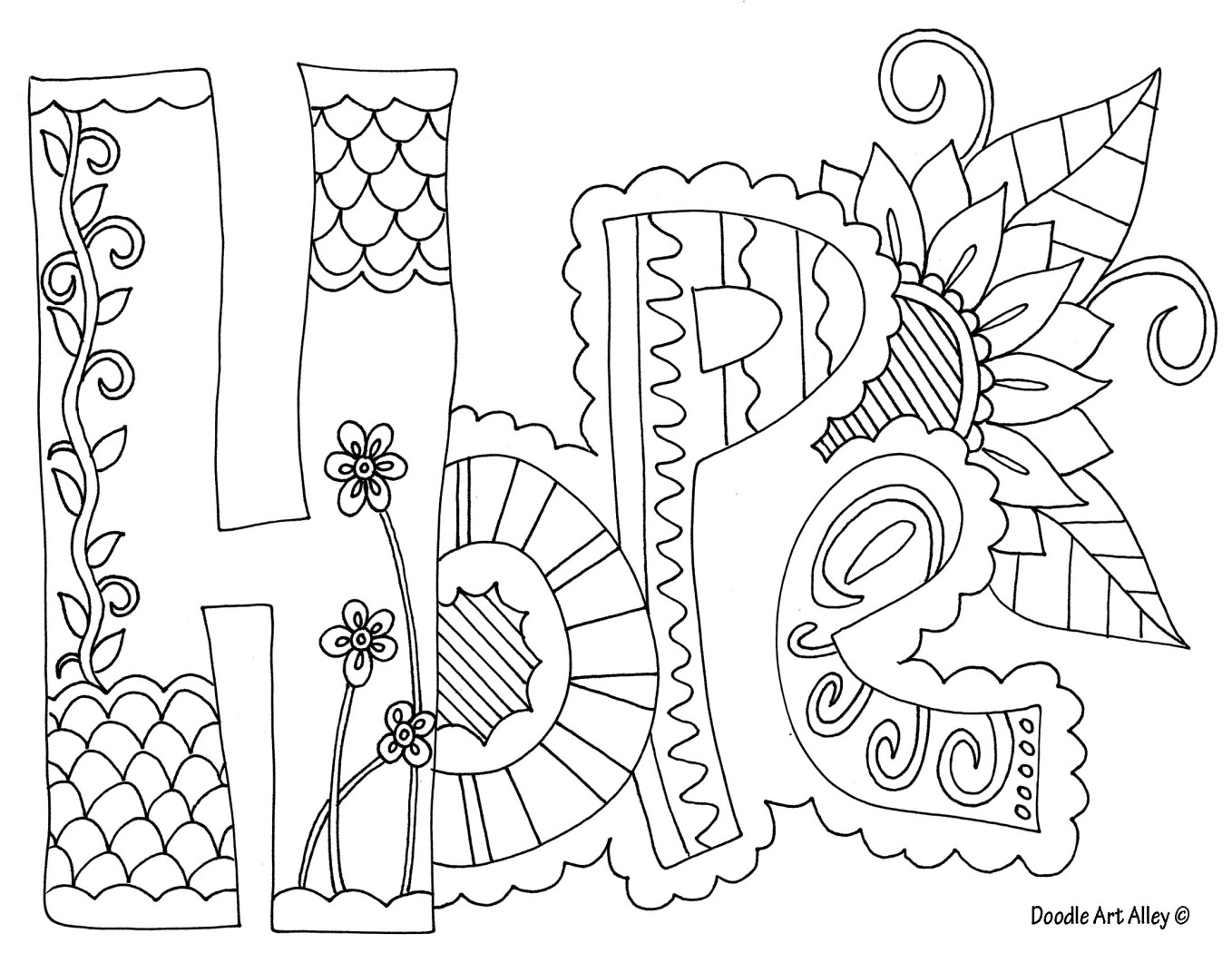 Printable Name Coloring Pages
 Hope coloring page to encourage discussion in a creative