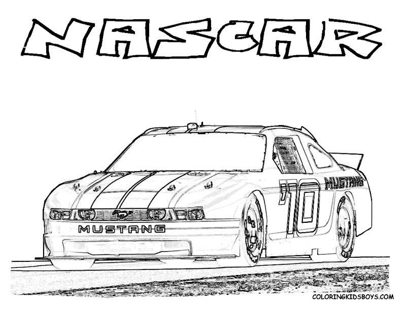 Printable Nascar Coloring Pages For Boys
 Mustang Car Coloring Pages For Kids 7 Image – Colorings
