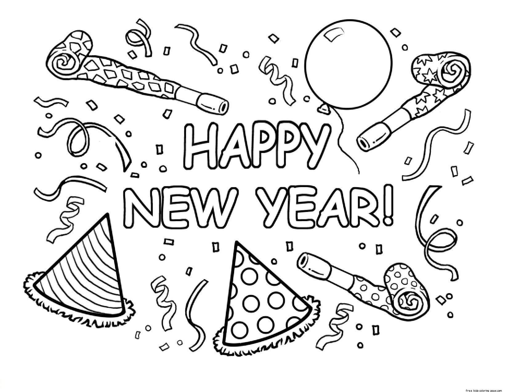 Printable New Year Coloring Pages
 printable happy new year coloring pages for kidsFree