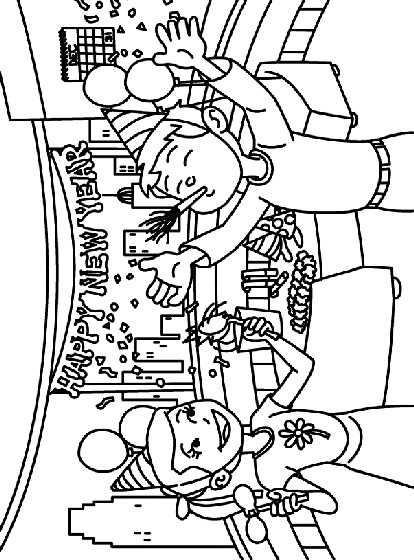 Printable New Year Coloring Pages
 Happy New Year Coloring Page