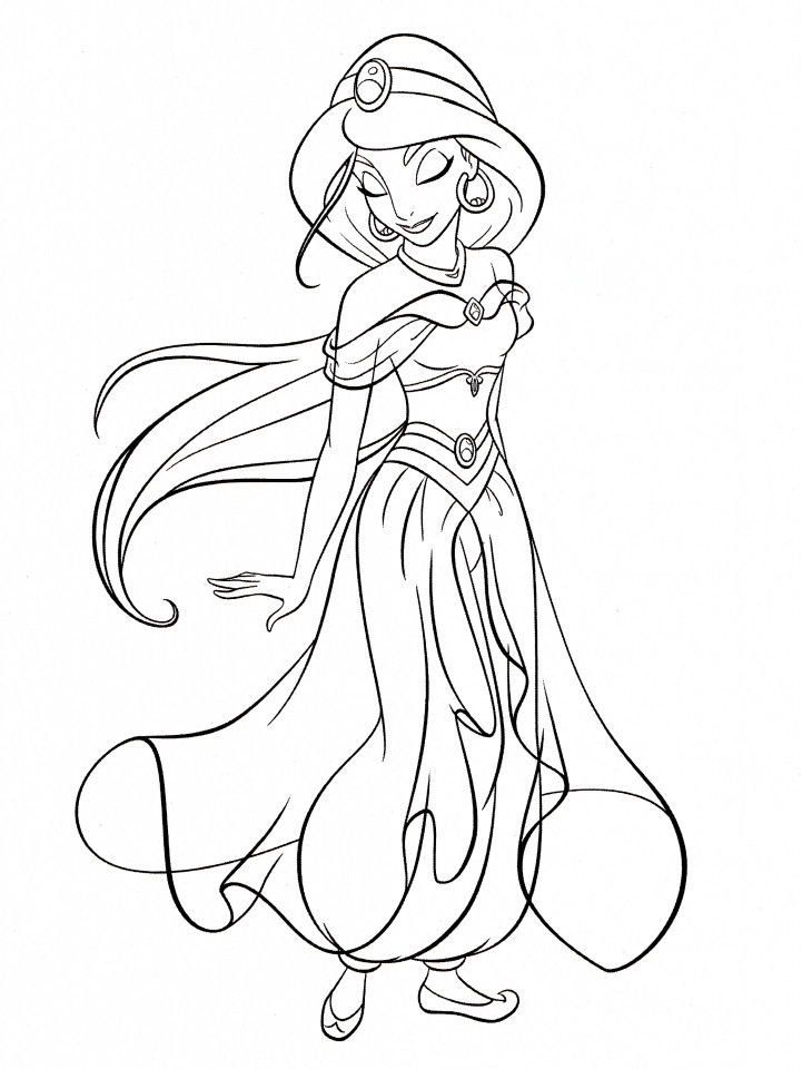 Printable Princess Coloring Pages For Girls
 Get This Princess Jasmine Printable Coloring Pages for