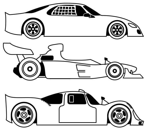 Printable Race Car Coloring Pages
 Three Different Race Car Coloring Page Free & Printable
