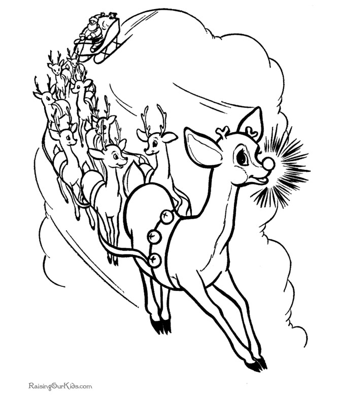 Printable Rudolph Coloring Pages
 Free Christmas Reindeer Coloring Rudolph