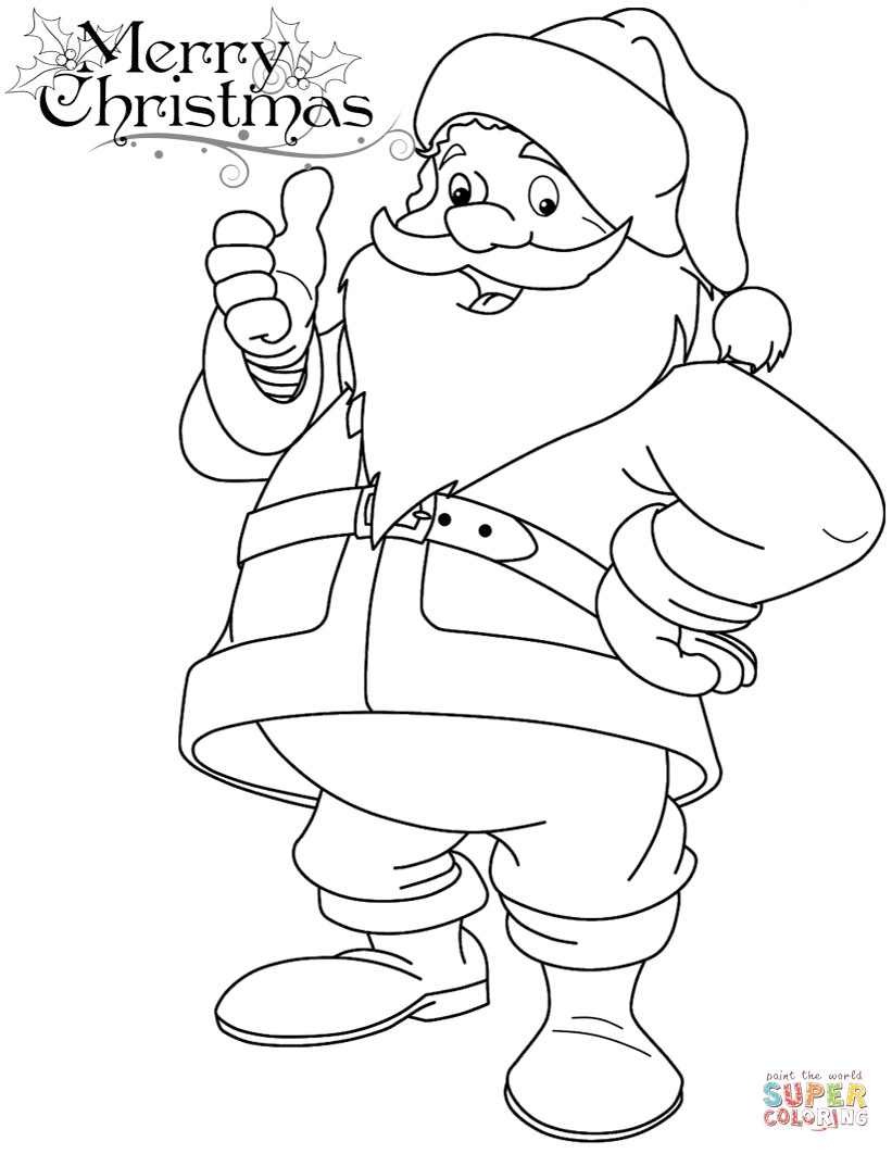 Printable Santa Coloring Pages
 Funny Santa Claus coloring page