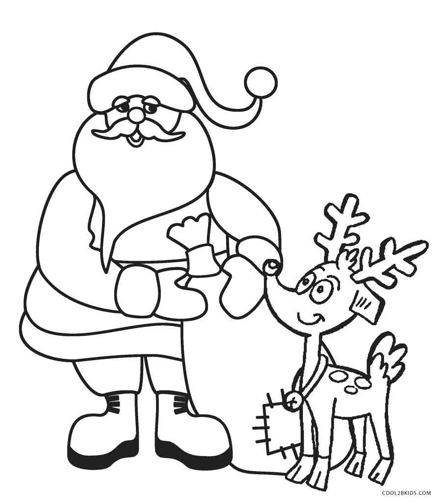 Printable Santa Coloring Pages
 Free Printable Santa Coloring Pages For Kids