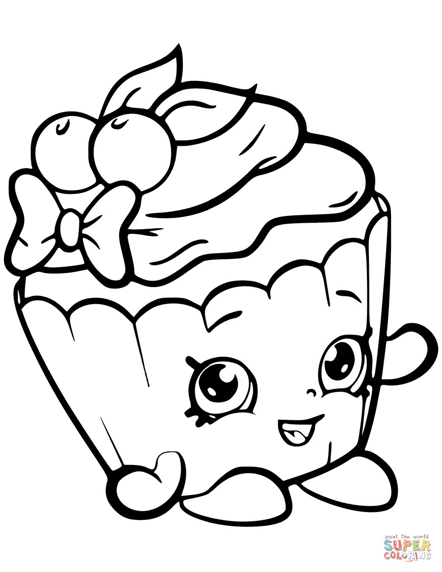 Printable Shopkin Coloring Pages
 Cherry Nice Cupcake Shopkin coloring page