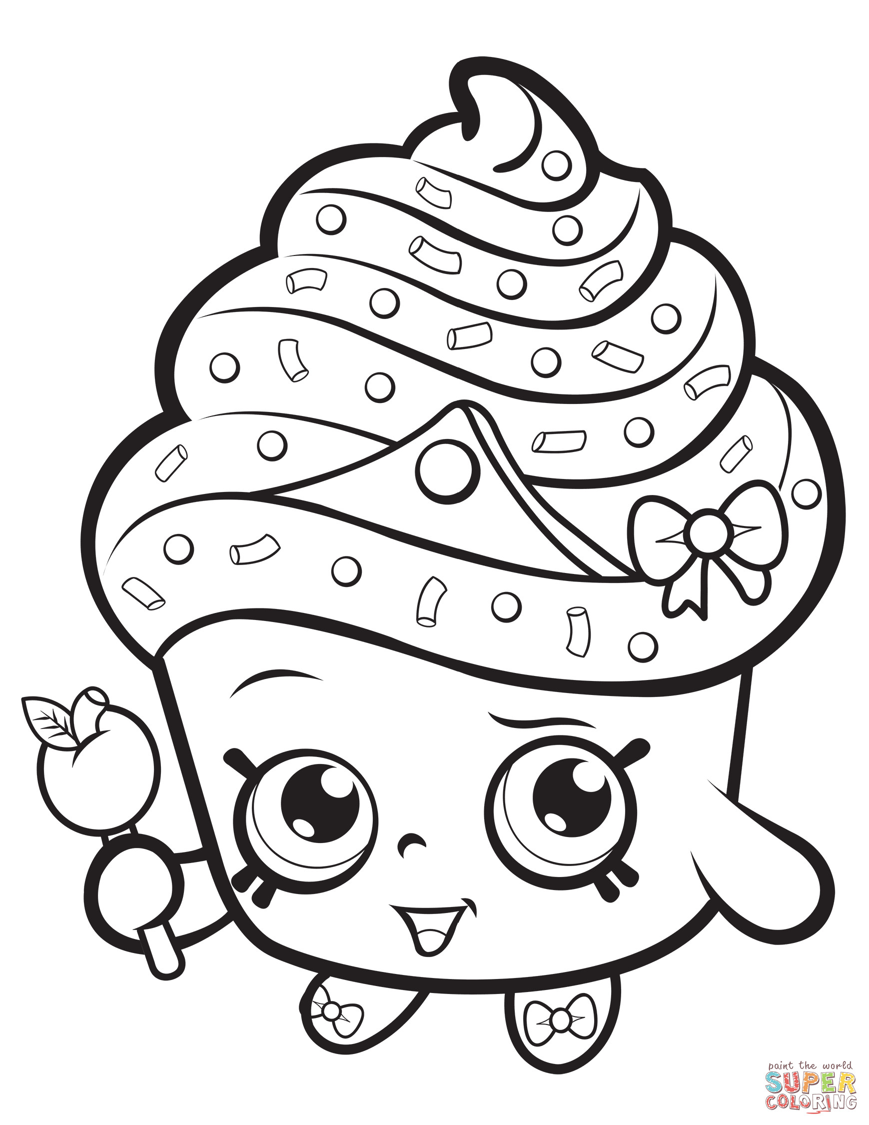 Printable Shopkin Coloring Pages
 Cupcake Queen Shopkin coloring page