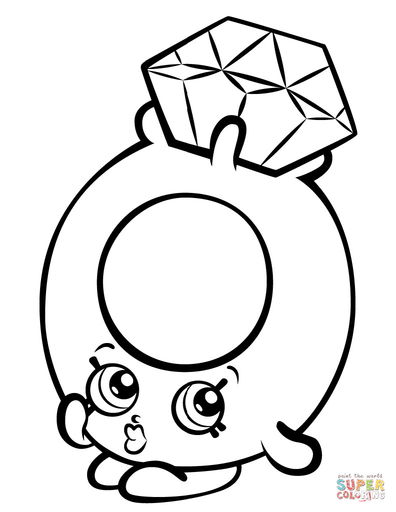 Printable Shopkin Coloring Pages
 Roxy Ring with Diamond Shopkin coloring page