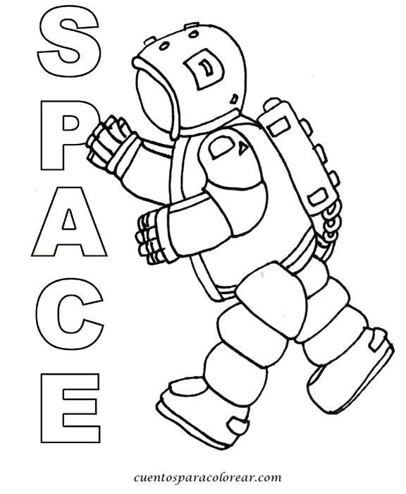 Printable Space Coloring Pages
 Dibujos para colorear astronautas