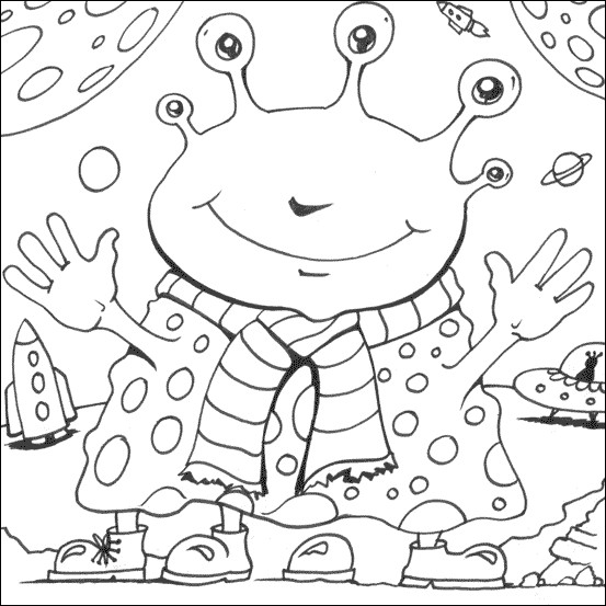 Printable Space Coloring Pages
 Alien Colouring