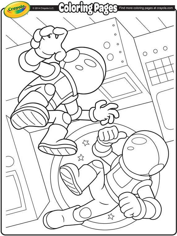 Printable Space Coloring Pages
 Space Astronauts Coloring Page