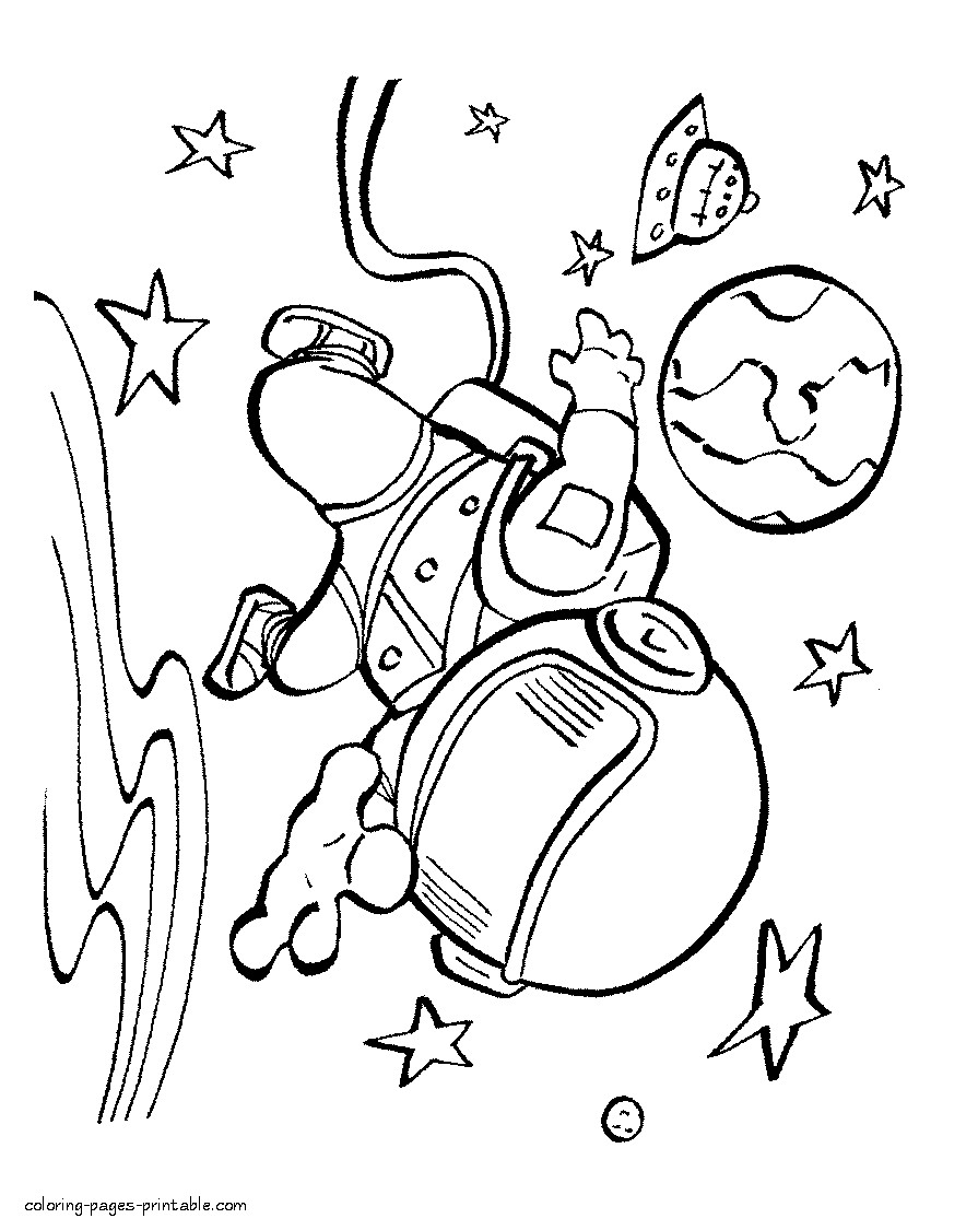 Printable Space Coloring Pages
 Astronaut Outer Space Coloring Page Coloring Home