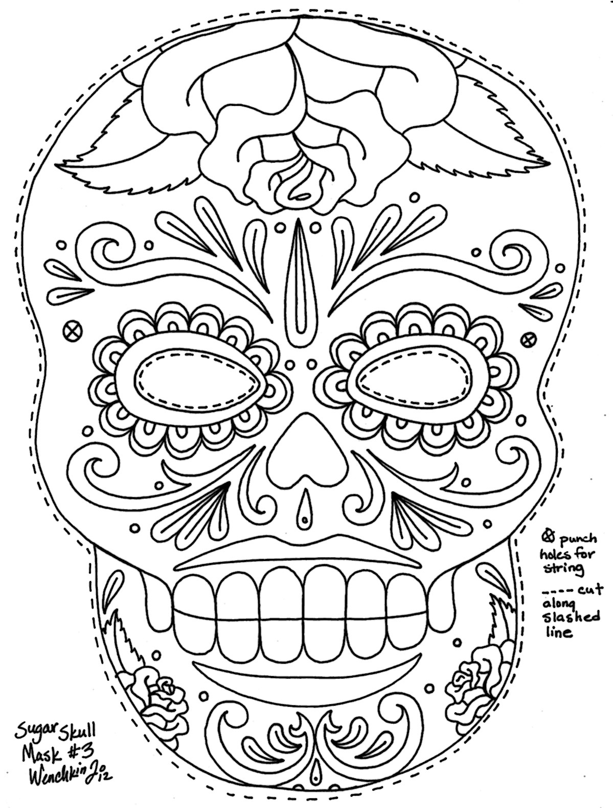Printable Sugar Skull Coloring Pages
 Yucca Flats N M October 2012