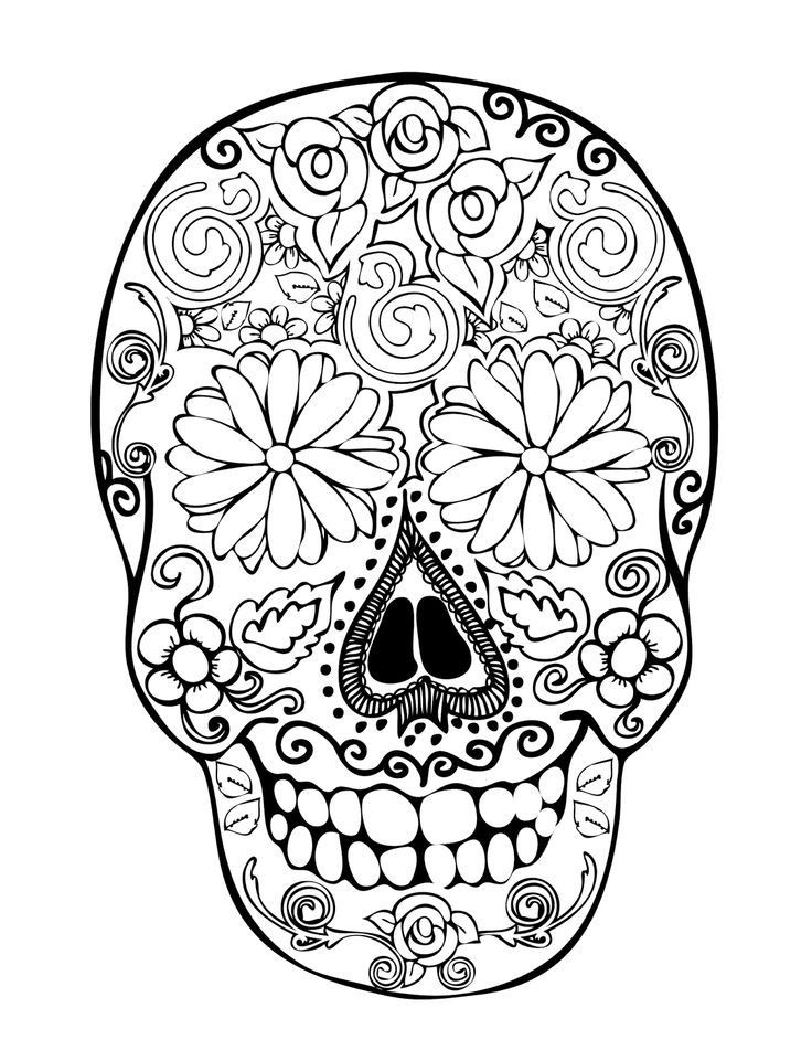 Printable Sugar Skull Coloring Pages
 Sugar Skull Coloring Page Coloring Home