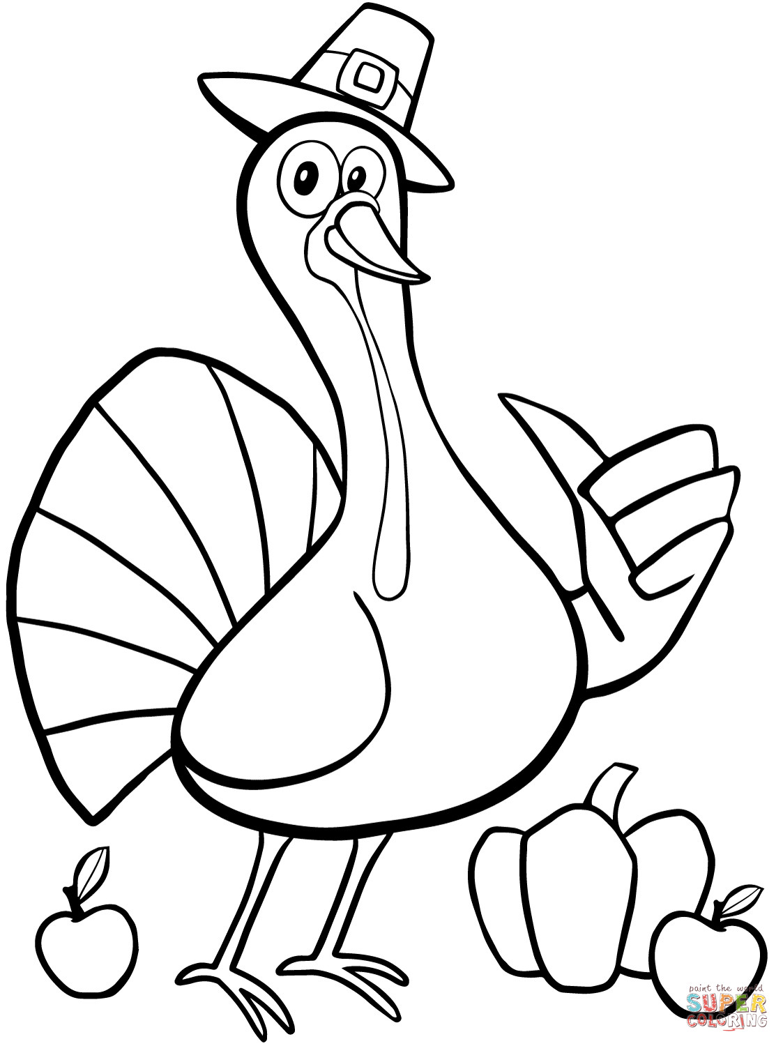 Printable Turkeys Coloring Pages
 Cool Thanksgiving Turkey coloring page