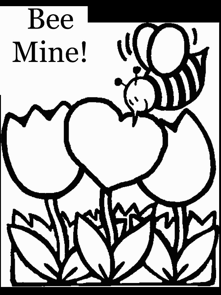 Printable Valentines Day Coloring Pages
 transmissionpress Valentine s Day Bee Coloring Pages