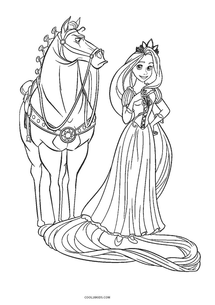 Printed Coloring Pages
 Free Printable Tangled Coloring Pages For Kids