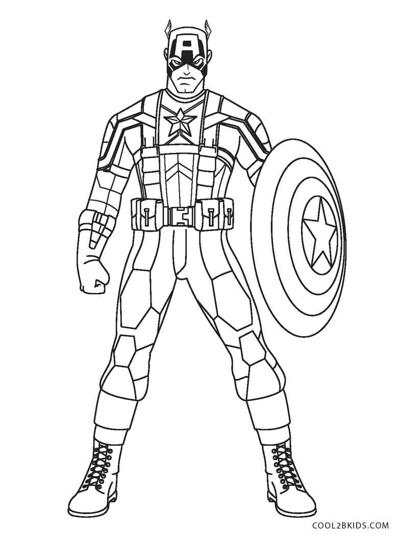 Printing Coloring Books
 Free Printable Captain America Coloring Pages For Kids