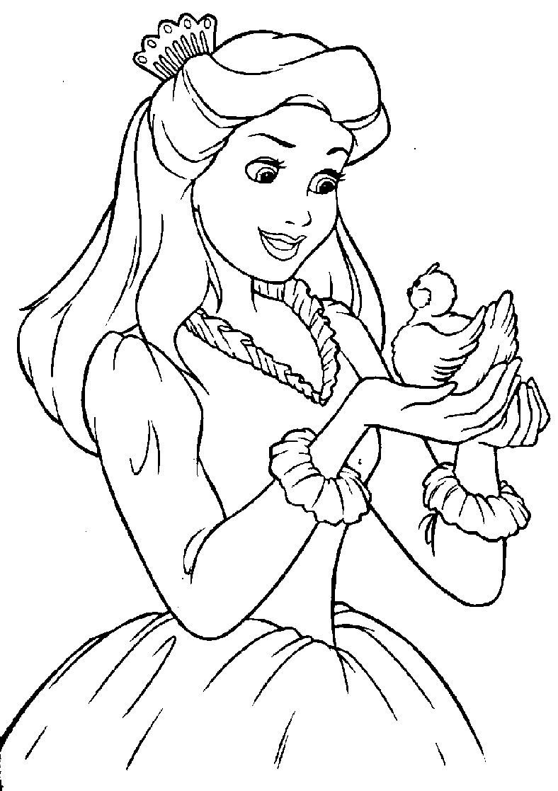 Printing Princess Coloring Pages
 Free Printable Disney Princess Coloring Pages For Kids
