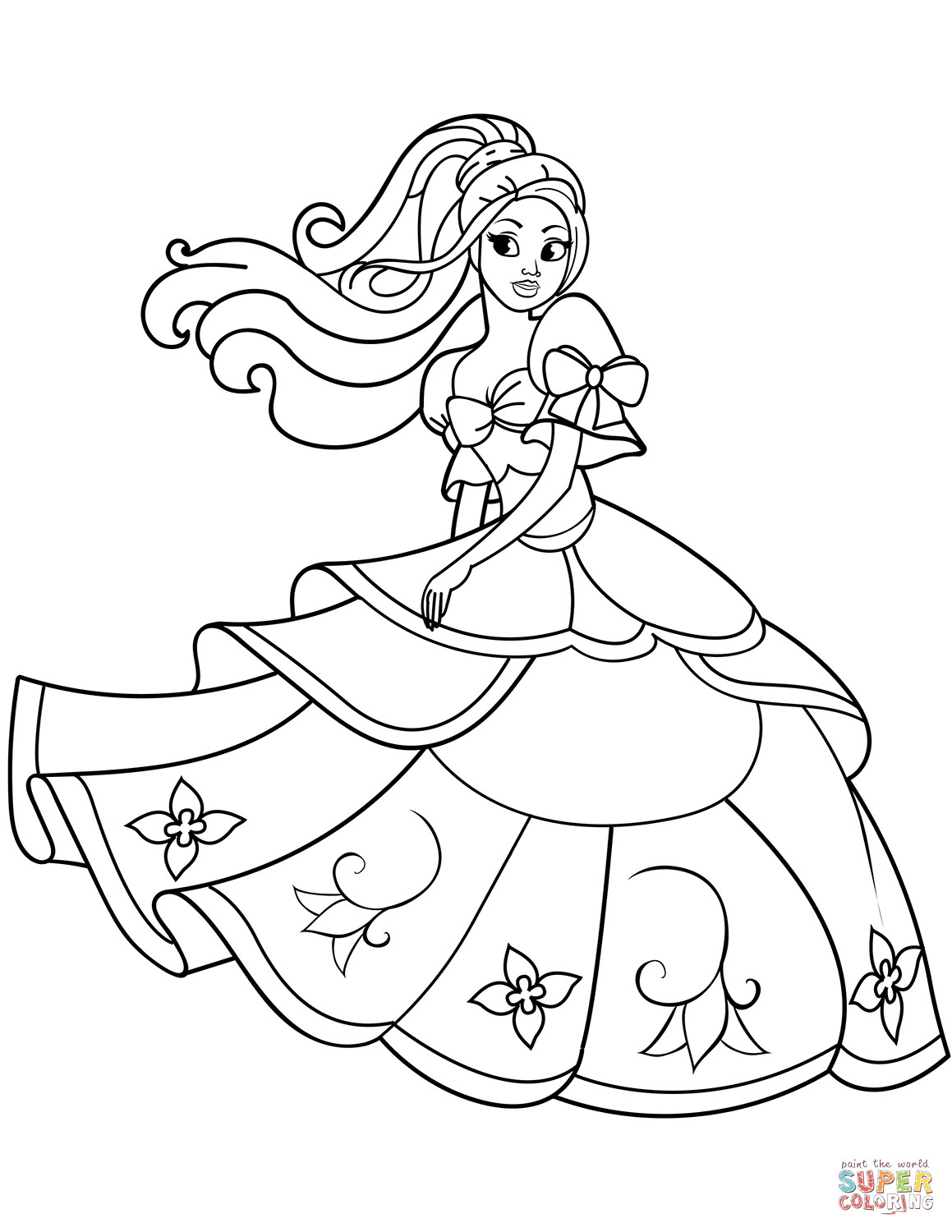 Printing Princess Coloring Pages
 Dancing Princess coloring page