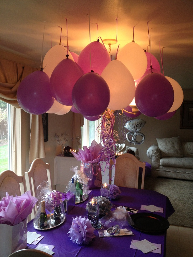 Purple And Silver Birthday Decorations
 Mini engagement party Purple white silver decor