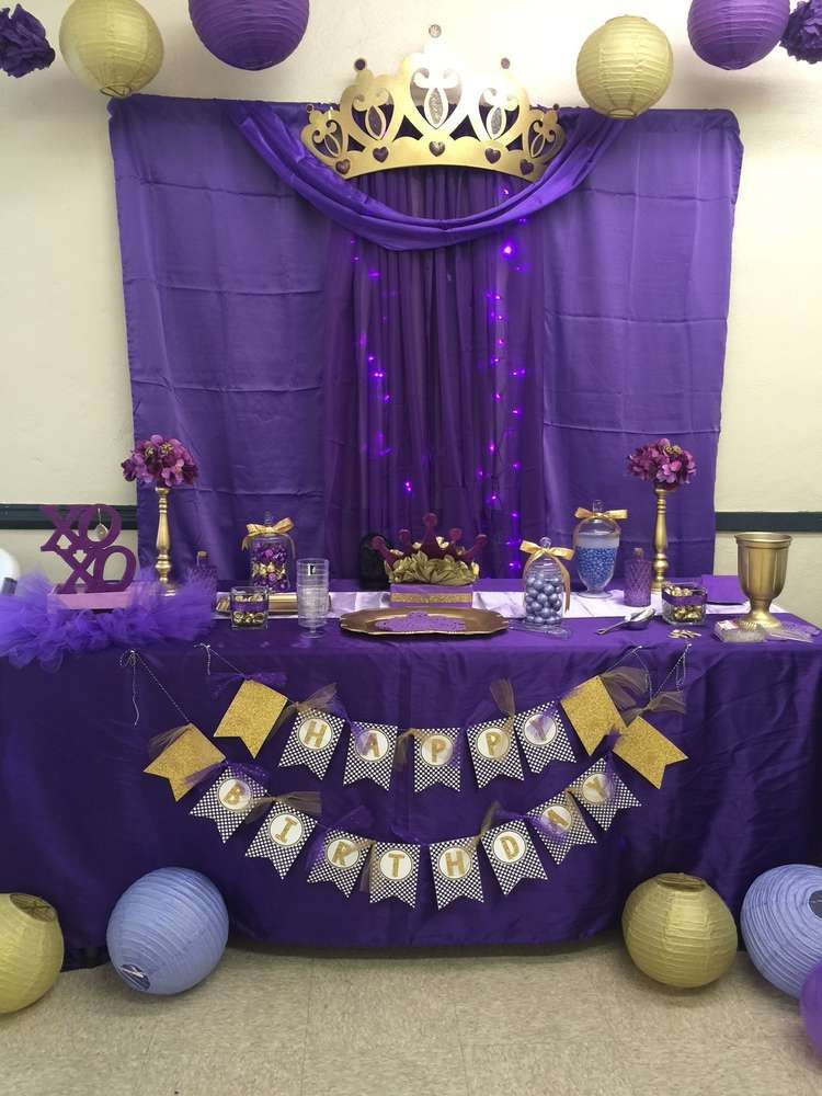 Purple And Silver Birthday Decorations
 Royal Queen purple and gold birthday party See more party