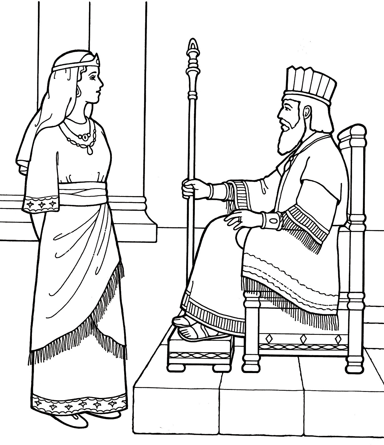 Queen Esther Coloring Pages
 Queen Ester Coloring Page To Print