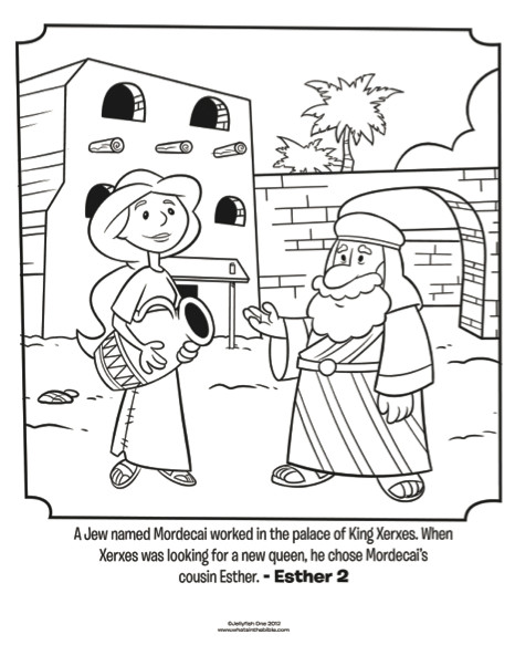 Queen Esther Coloring Pages
 Esther and Mordecai Bible Coloring Pages