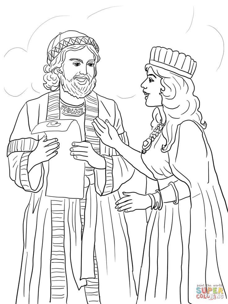 Queen Esther Coloring Pages
 Esther and Mordecai with King s Edict