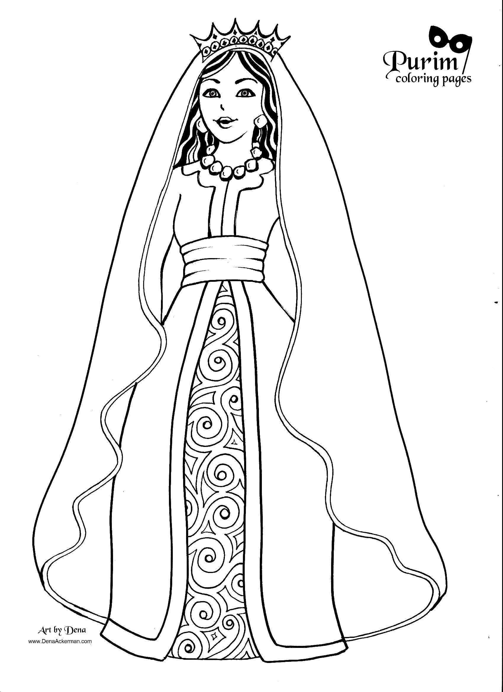 Queen Esther Coloring Pages
 Purim Coloring Pages