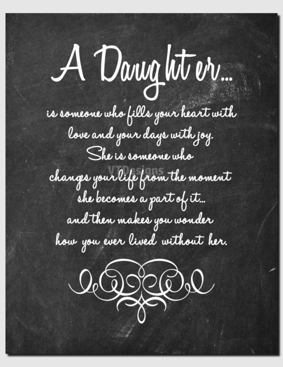 Quote About Daughters Birthday
 Gift for Daughter Daughter Print Birthday Teens Tweens