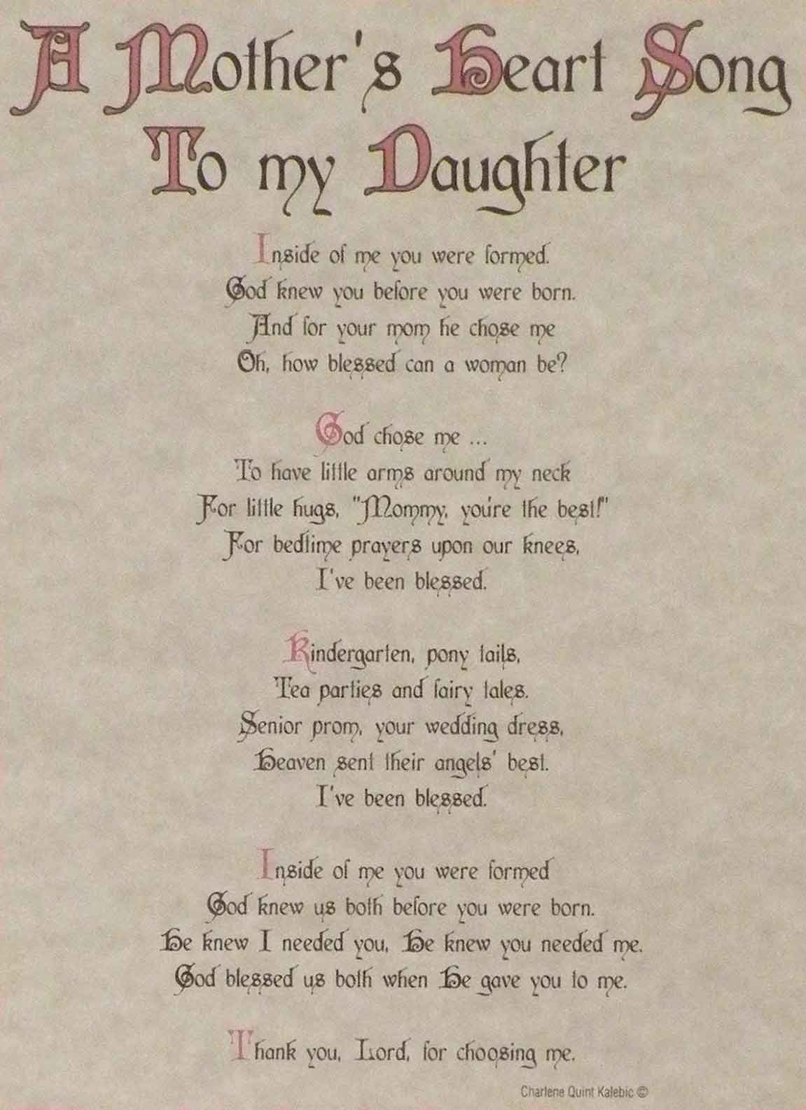 Quote From A Mother To A Daughter
 Daughter Blessing Quotes QuotesGram