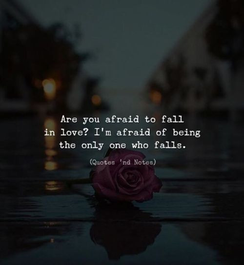 Quotes About Being Scared To Fall In Love
 Are You Afraid To Fall In Love I m Afraid Being The