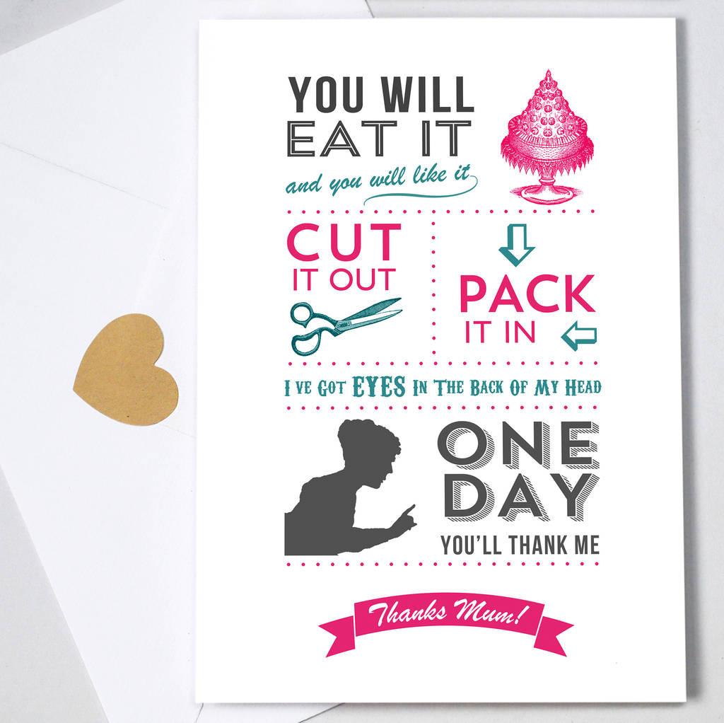Quotes For Mother Day Card
 mum s favourite sayings mother s day card by papergravy
