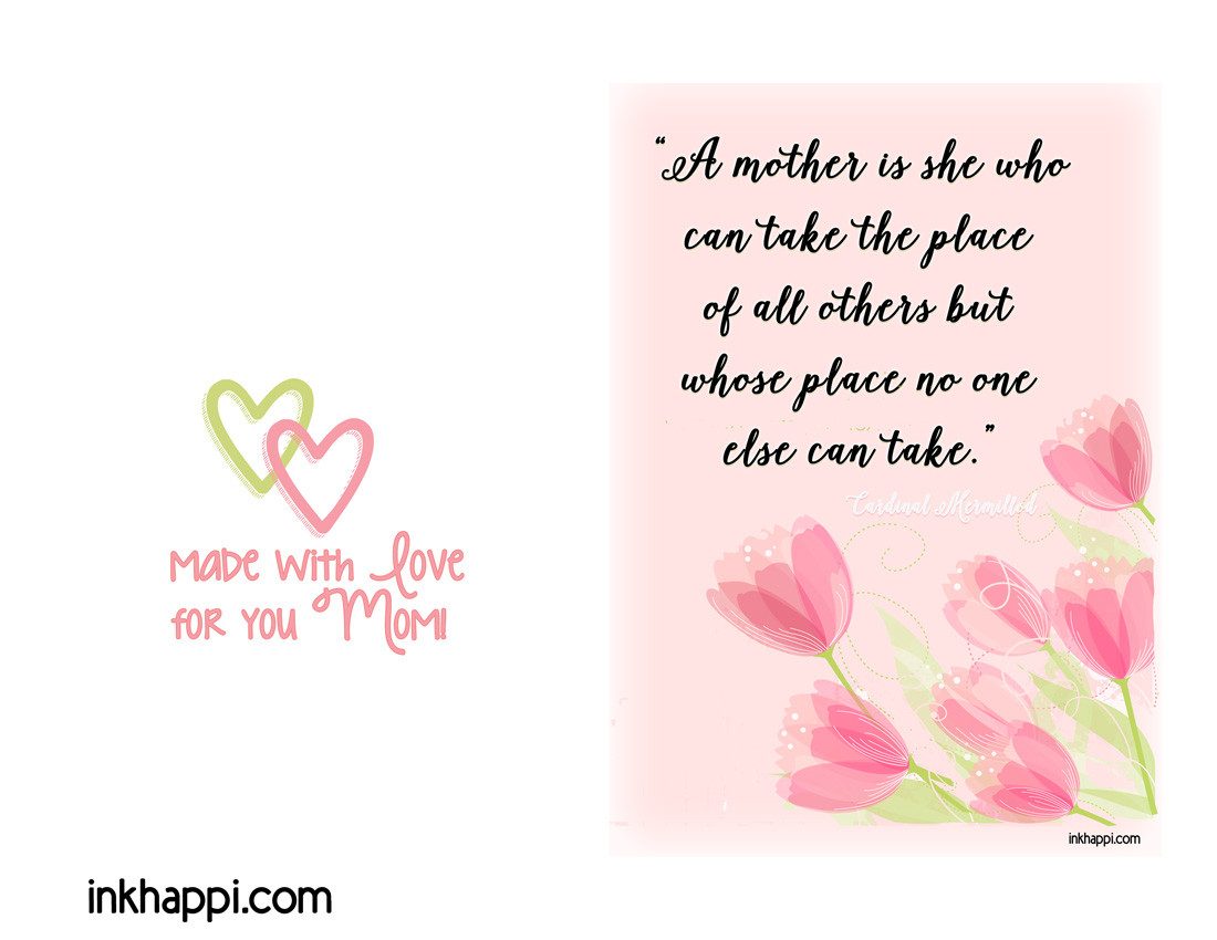 Quotes For Mother Day Card
 Mother I love You Mothers Day Quotes & Prints inkhappi