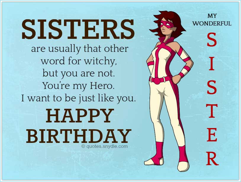 Quotes Sisters Birthday
 Birthday Quotes for Sister Quotes and Sayings