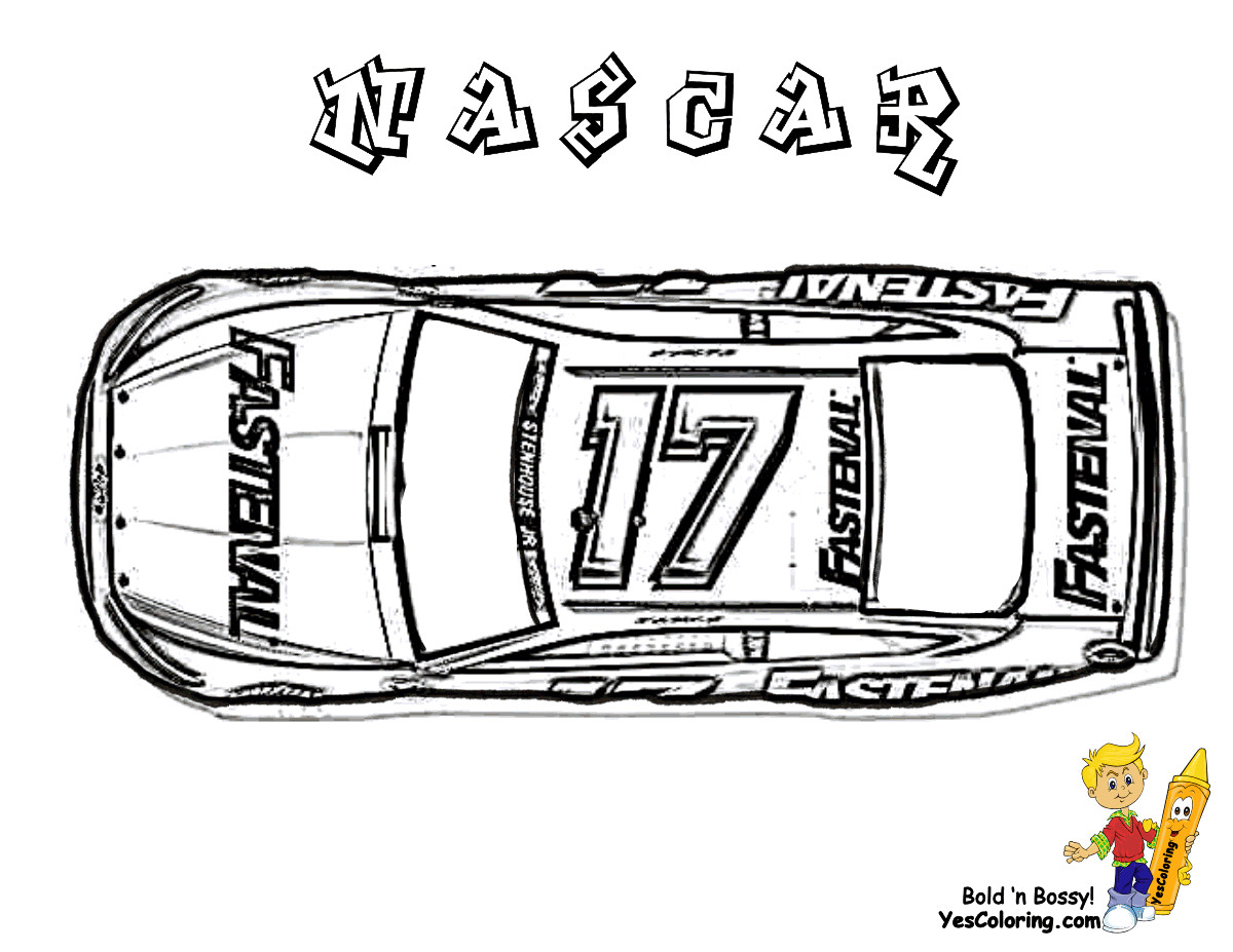 Race Care Coloring Sheets For Boys
 Free NASCAR Coloring Pages The Sports Fan