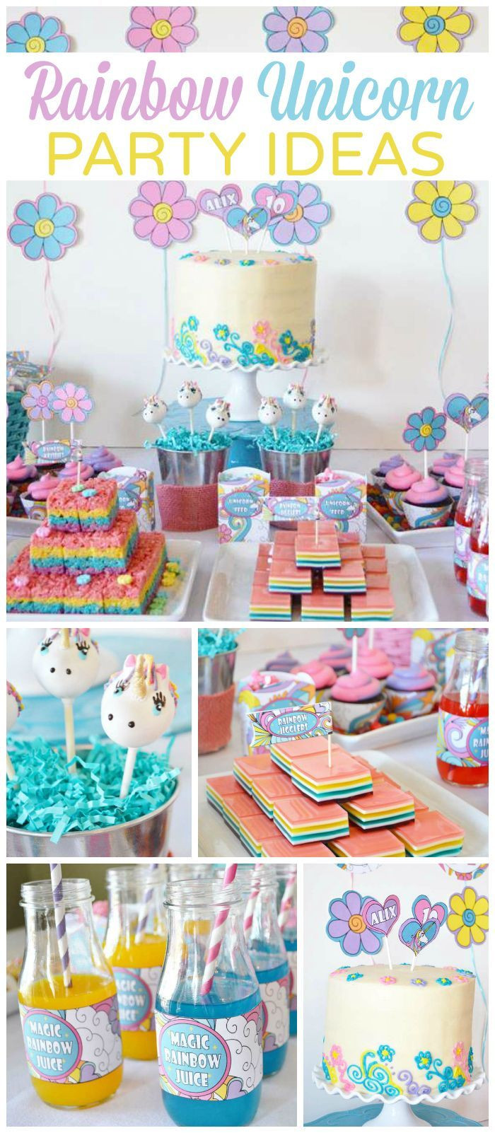 Rainbow Unicorn Birthday Party Ideas
 25 best ideas about Rainbow unicorn on Pinterest