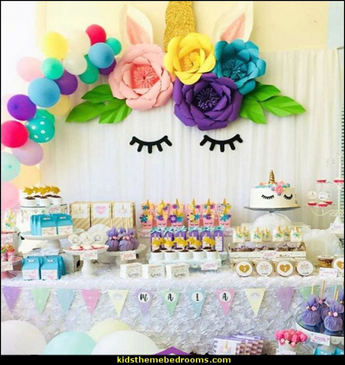 Rainbow Unicorn Birthday Party Ideas
 Decorating theme bedrooms Maries Manor unicorn party