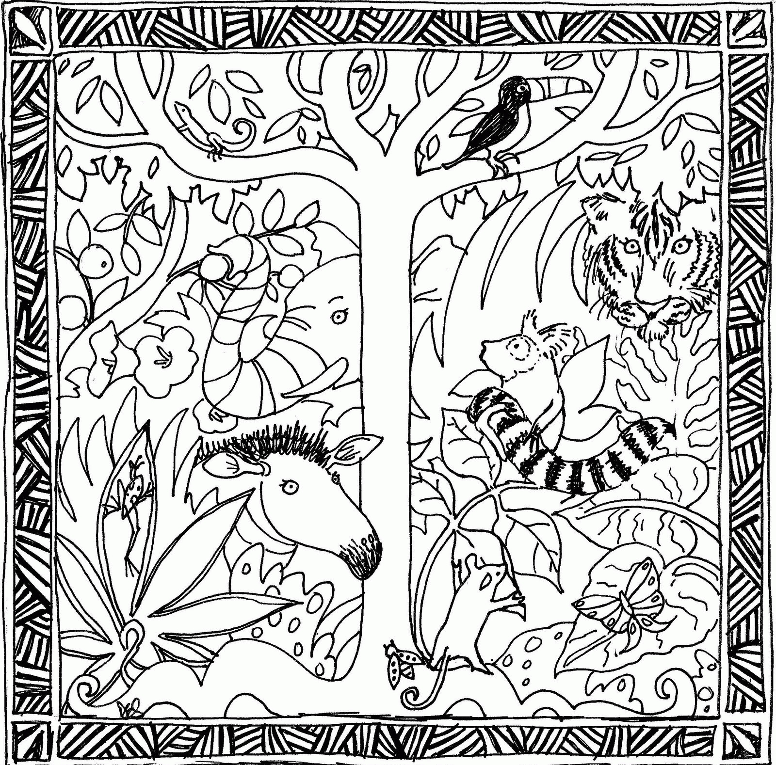 Rainforest Coloring Pages Printable
 Rain Forest Trees Coloring Page Coloring Home