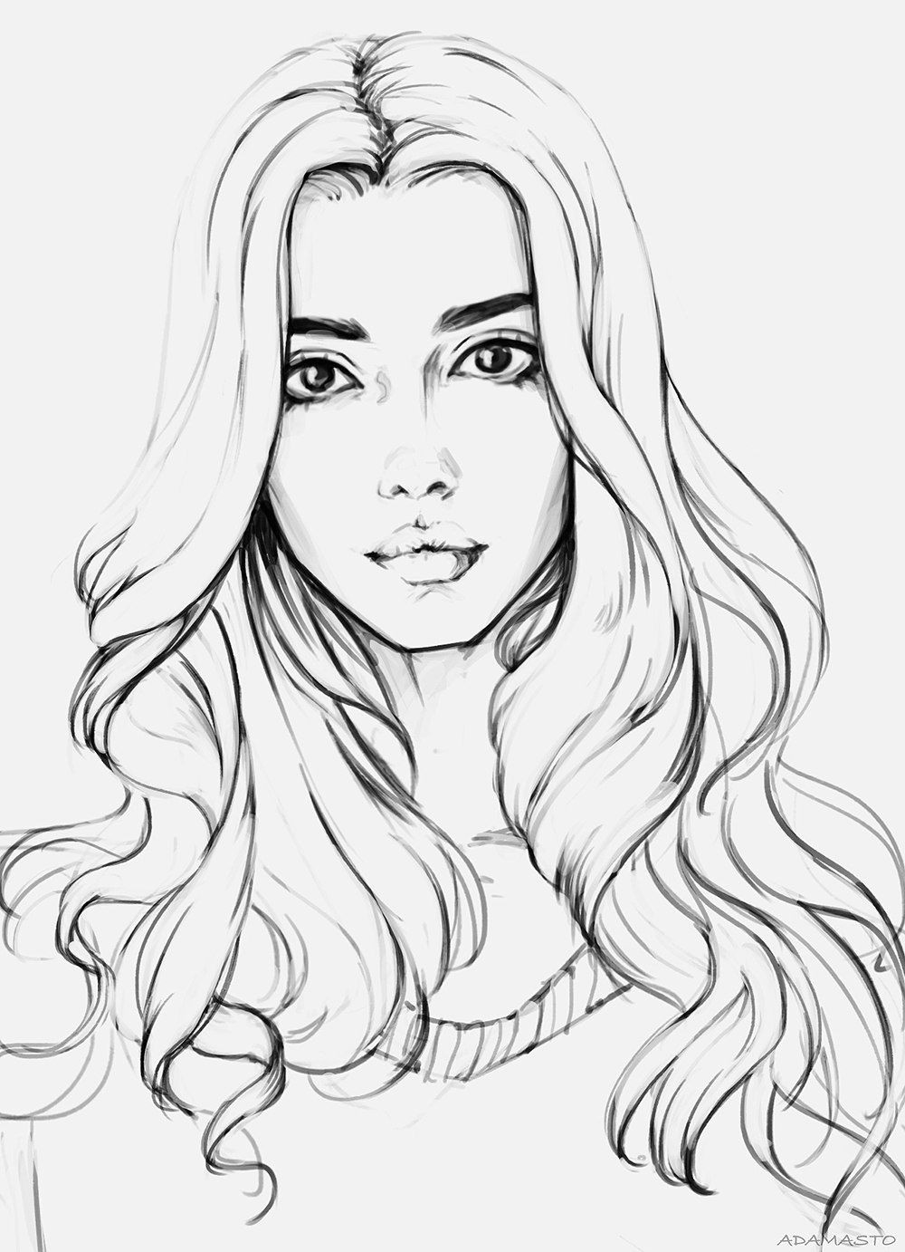 Realistic Girl Coloring Pages
 Adamasto s photos – 17 albums Art in 2019