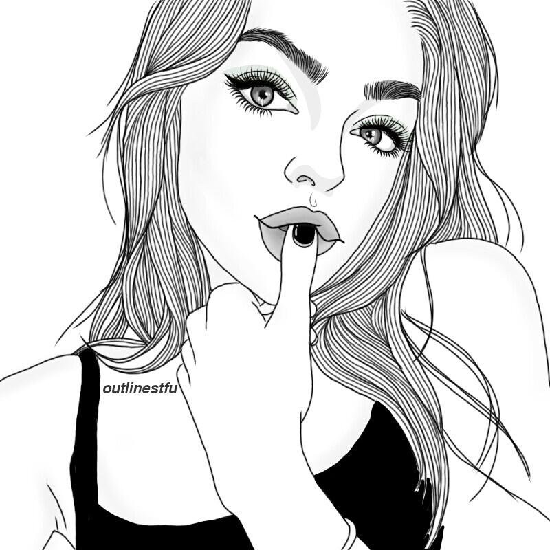Realistic Girl Coloring Pages
 tumblr outlines outlinestfu