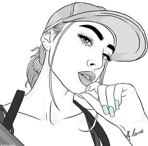 Realistic Girl Coloring Pages
 Image about tumblr in ☠ by SomeKind Freak on We Heart It