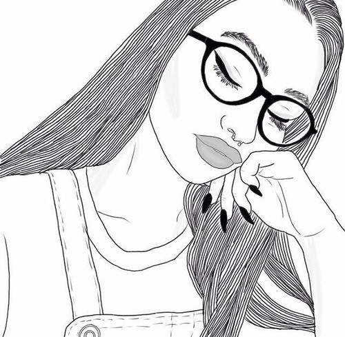 Realistic Girl Coloring Pages
 drawing girl outline outlines tumblr girl image