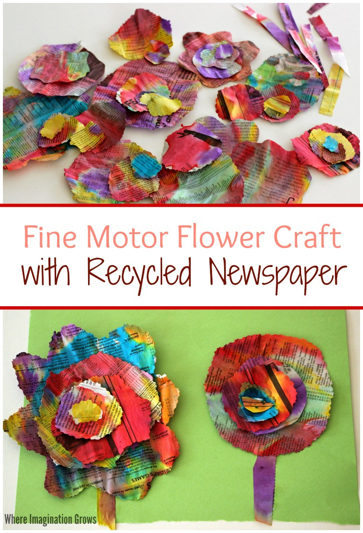 Recycling Craft For Preschoolers
 Watercolor & Recycled Newspaper Flower Craft Where